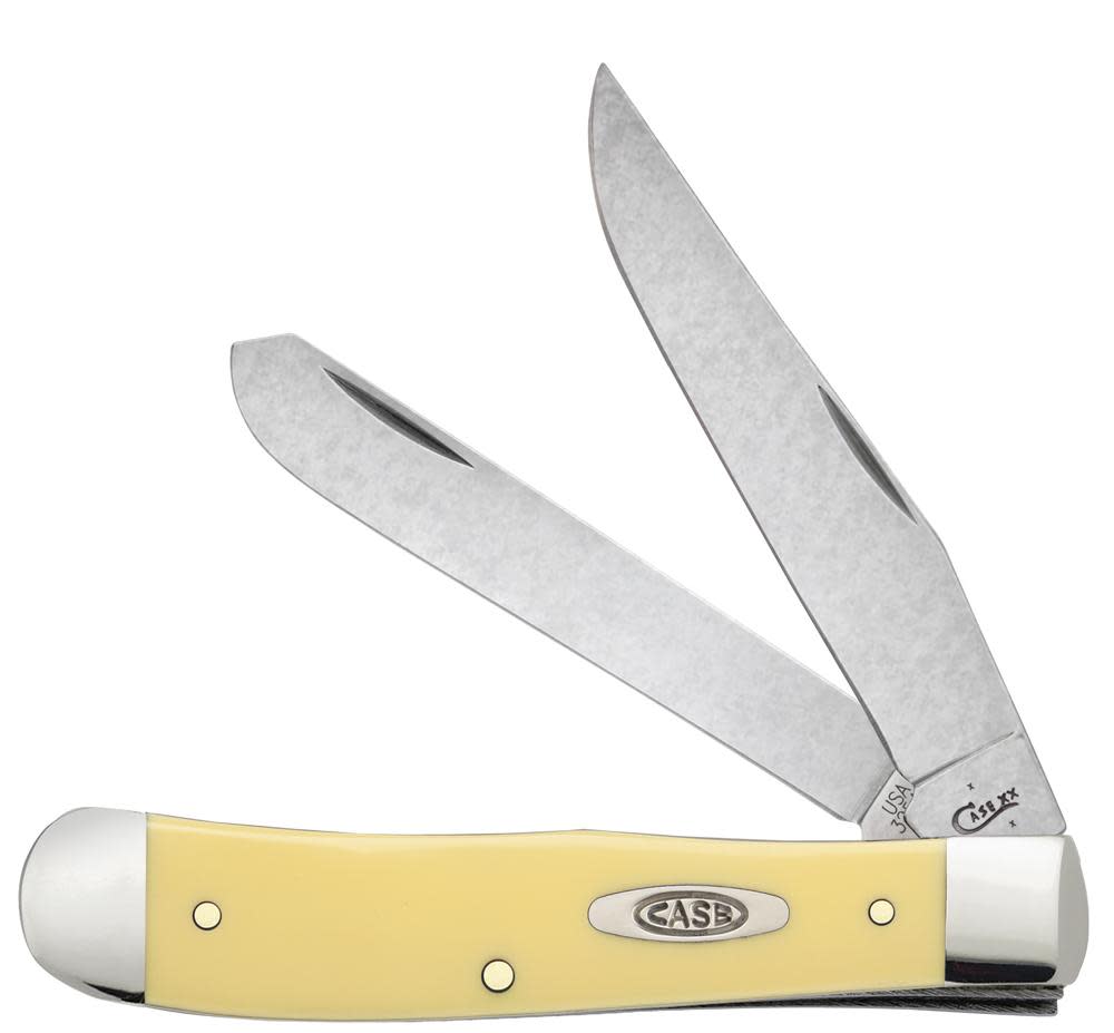 Case Knives Yellow Synthetic Trapper Knife w/ Clip