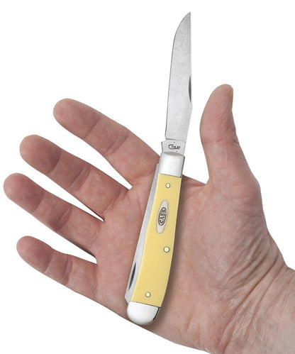 Case Knives Yellow Synthetic Trapper Knife w/ Clip