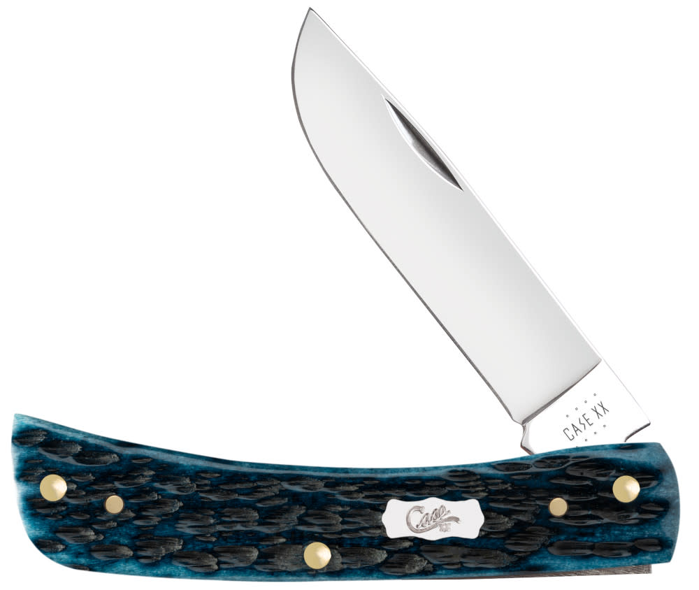 Case Knives Pocket Worn® Peach Seed Jig Mediterranean Blue Bone Sod Buster® Jr Knife