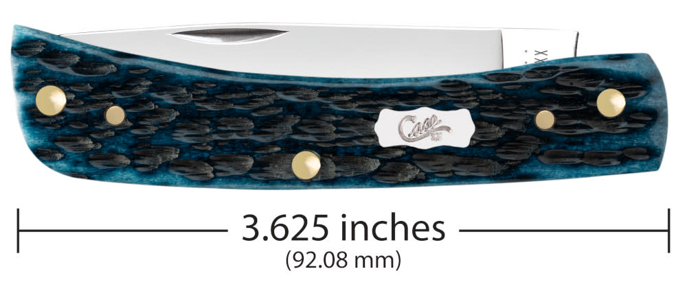 Case Knives Pocket Worn® Peach Seed Jig Mediterranean Blue Bone Sod Buster® Jr Knife