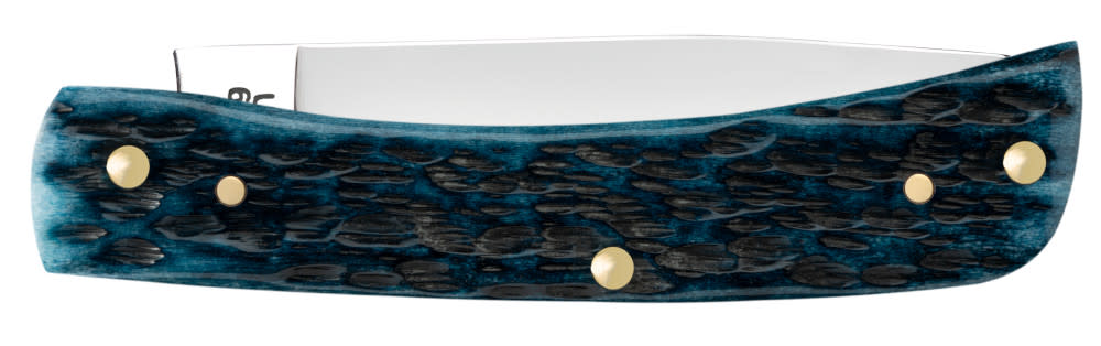 Case Knives Pocket Worn® Peach Seed Jig Mediterranean Blue Bone Sod Buster® Jr Knife