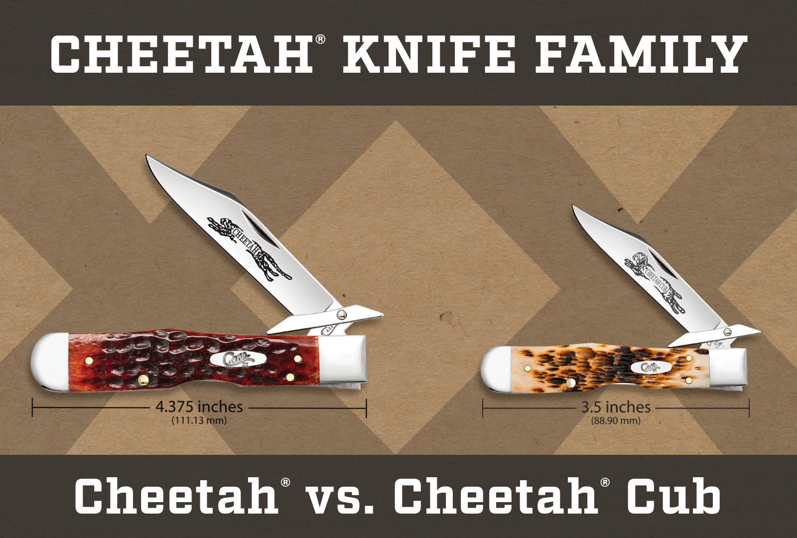Case Knives Peach Seed Jigged Dark Red Bone CS Cheetah® Cub