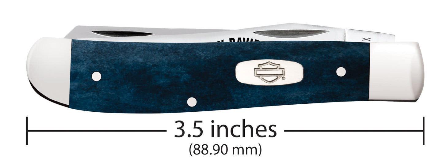Case Knives Harley-Davidson® Smooth Mediterranean Blue Bone Mini Trapper