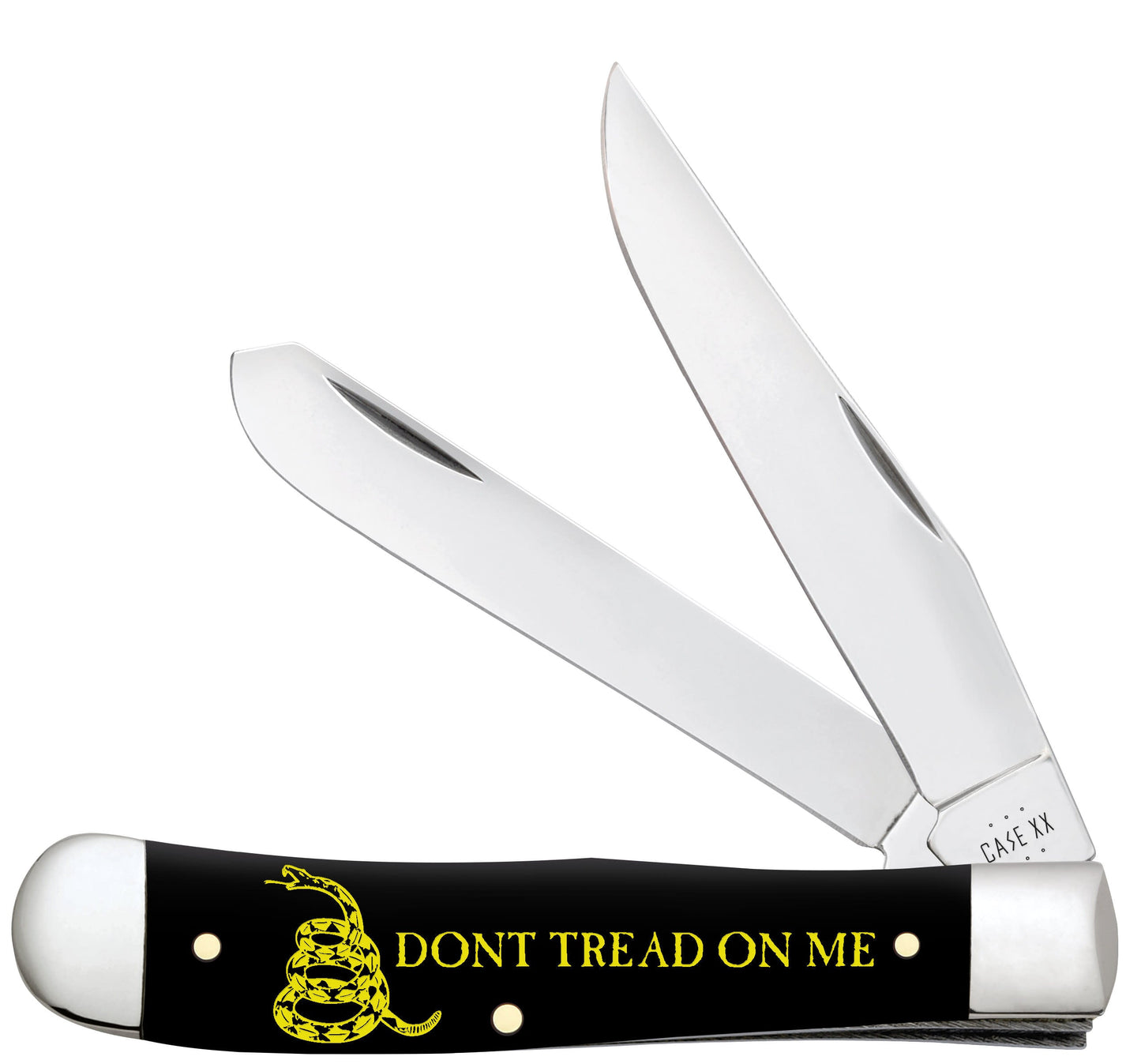 Case Knives Dont Tread on Me® Embellished Smooth Black Synthetic Trapper Knife