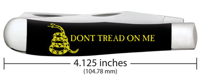 Case Knives Dont Tread on Me® Embellished Smooth Black Synthetic Trapper Knife