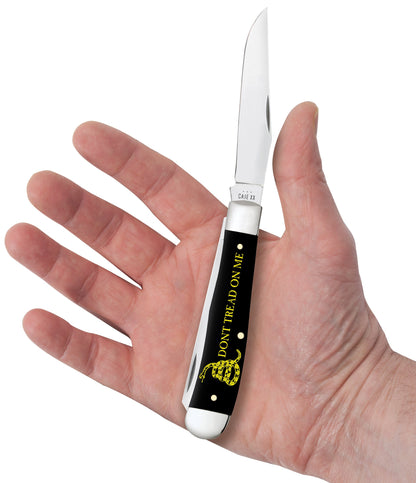 Case Knives Dont Tread on Me® Embellished Smooth Black Synthetic Trapper Knife
