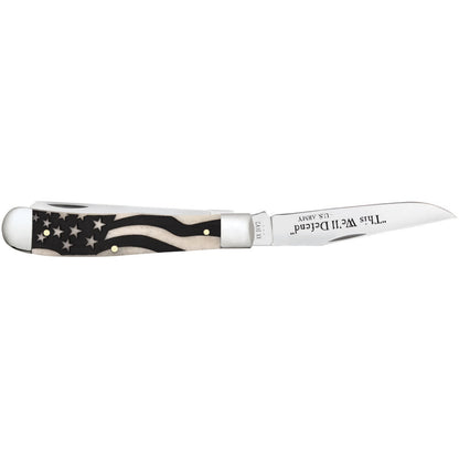 Case Knives U.S. Army Embellished Smooth Natural Bone Trapper