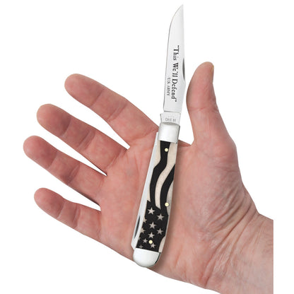 Case Knives U.S. Army Embellished Smooth Natural Bone Trapper