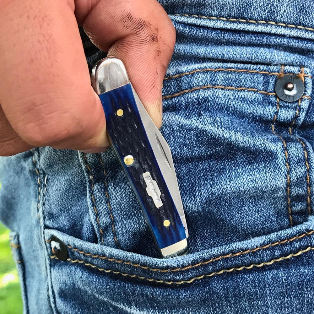 Case Knives Rogers Corn Cob Jig Blue Bone Peanut Knife