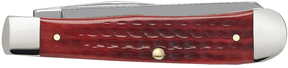 Case Knives Pocket Worn® Corn Cob Jig Old Red Bone Trapper Knife