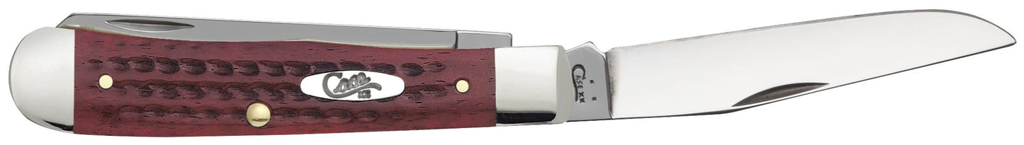 Case Knives Pocket Worn® Corn Cob Jig Old Red Bone Trapper Knife