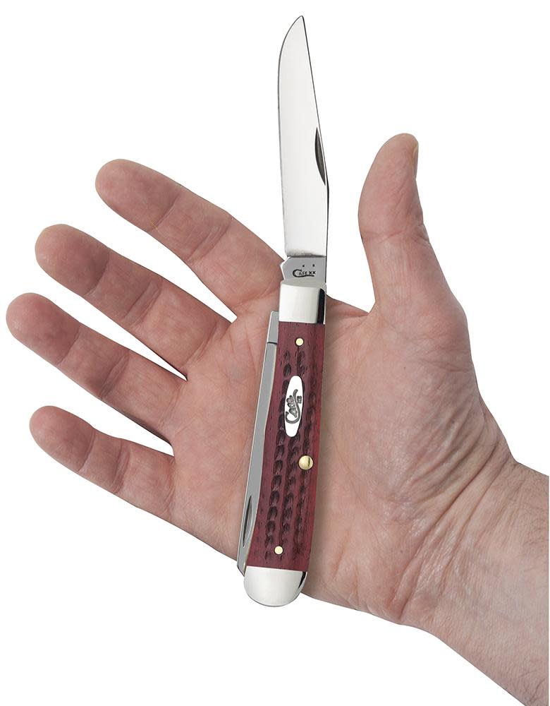 Case Knives Pocket Worn® Corn Cob Jig Old Red Bone Trapper Knife