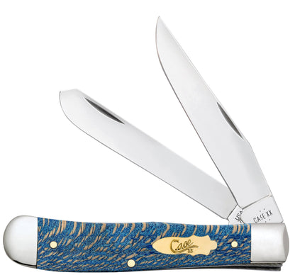 Case Knives Smooth Blue Sycamore Wood Trapper