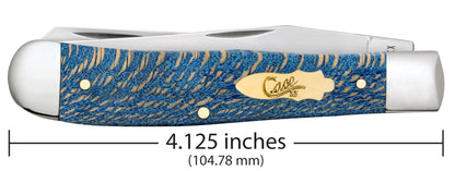 Case Knives Smooth Blue Sycamore Wood Trapper
