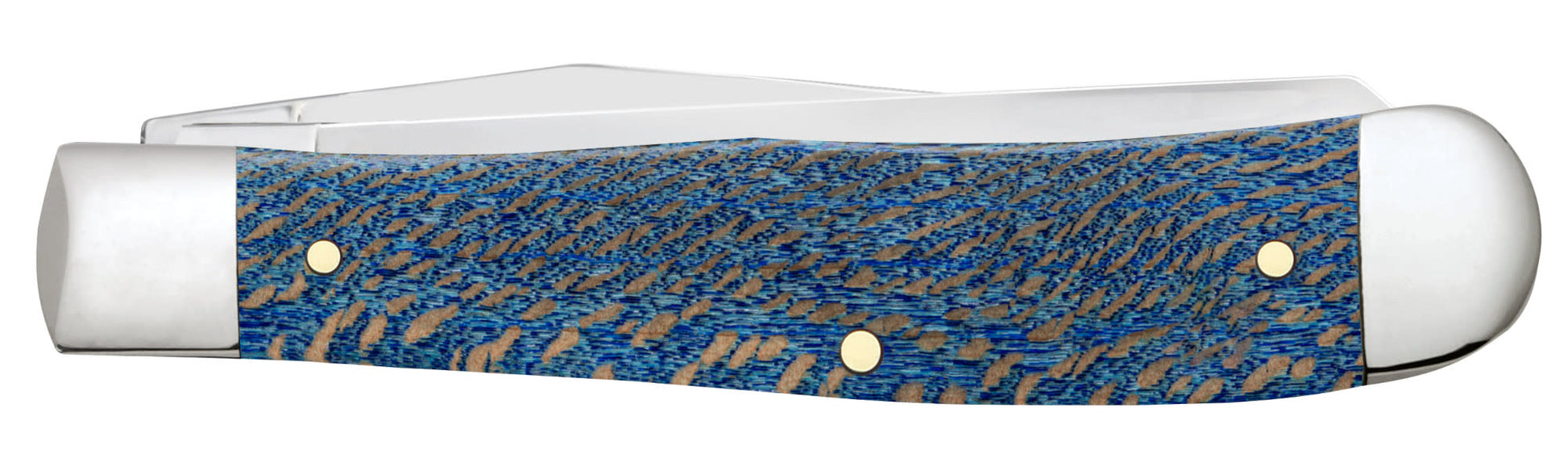 Case Knives Smooth Blue Sycamore Wood Trapper