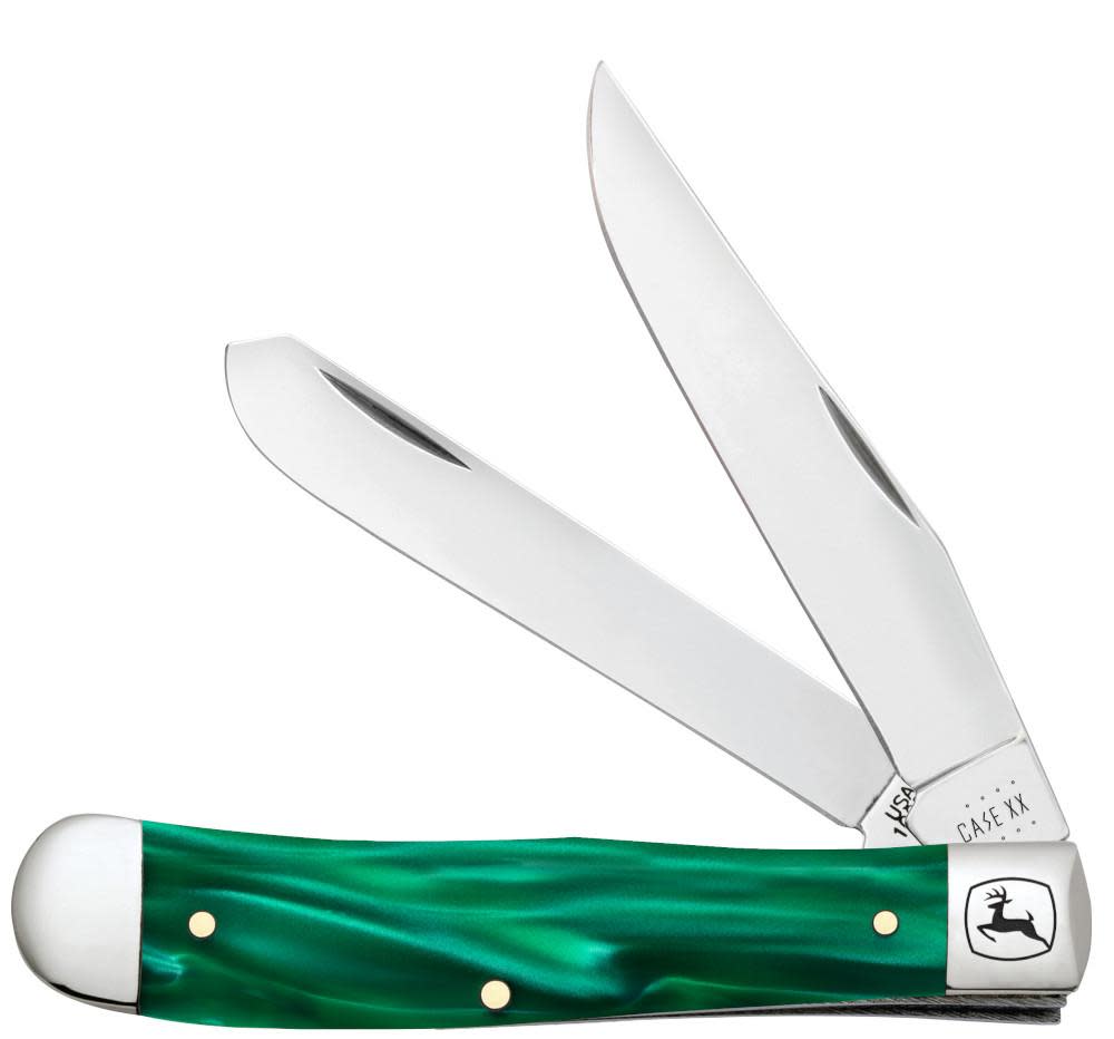 Case Knives John Deere Smooth Green Pearl Kirinite® Trapper Knife