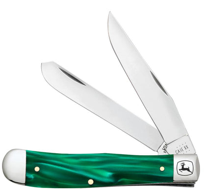 Case Knives John Deere Smooth Green Pearl Kirinite® Trapper Knife