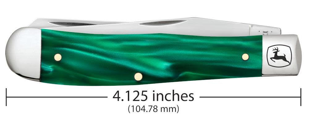 Case Knives John Deere Smooth Green Pearl Kirinite® Trapper Knife