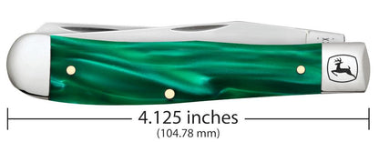 Case Knives John Deere Smooth Green Pearl Kirinite® Trapper Knife