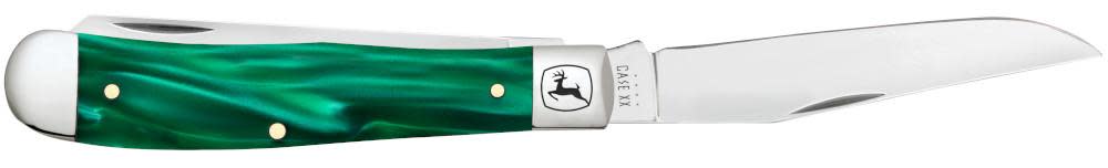 Case Knives John Deere Smooth Green Pearl Kirinite® Trapper Knife