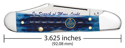 Case Knives Masonic Gift Tin Corn Cob Jig Blue Bone Mini CopperLock Knife