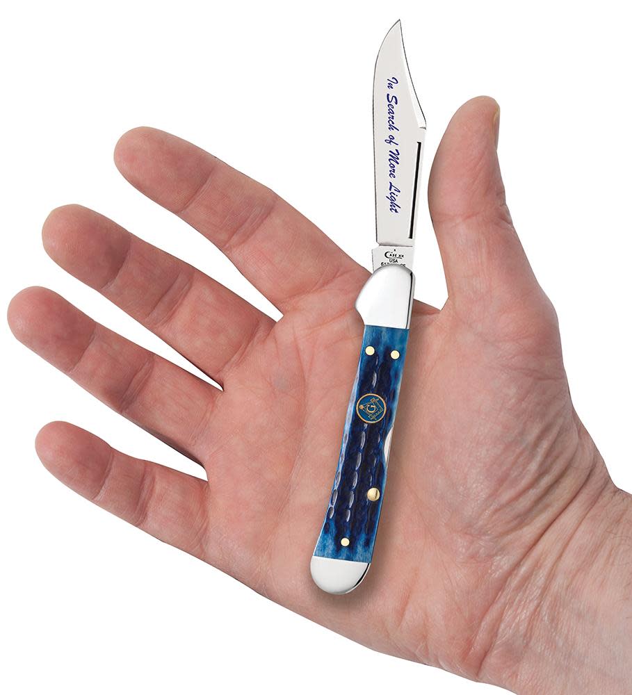 Case Knives Masonic Gift Tin Corn Cob Jig Blue Bone Mini CopperLock Knife