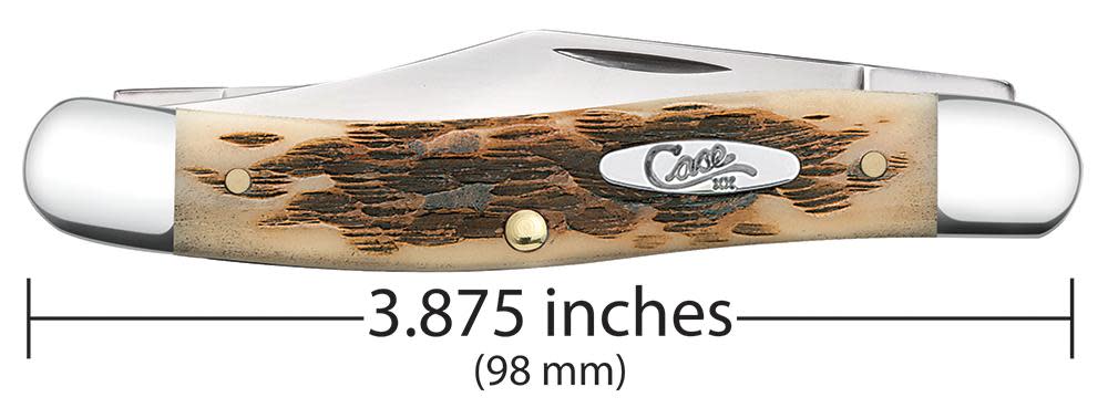 Case Knives Peach Seed Jig Amber Bone Stockman Knife