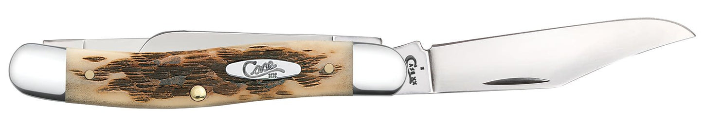 Case Knives Peach Seed Jig Amber Bone Stockman Knife