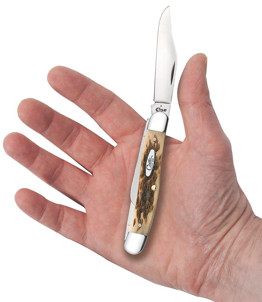 Case Knives Peach Seed Jig Amber Bone Stockman Knife