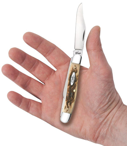 Case Knives Peach Seed Jig Amber Bone Stockman Knife