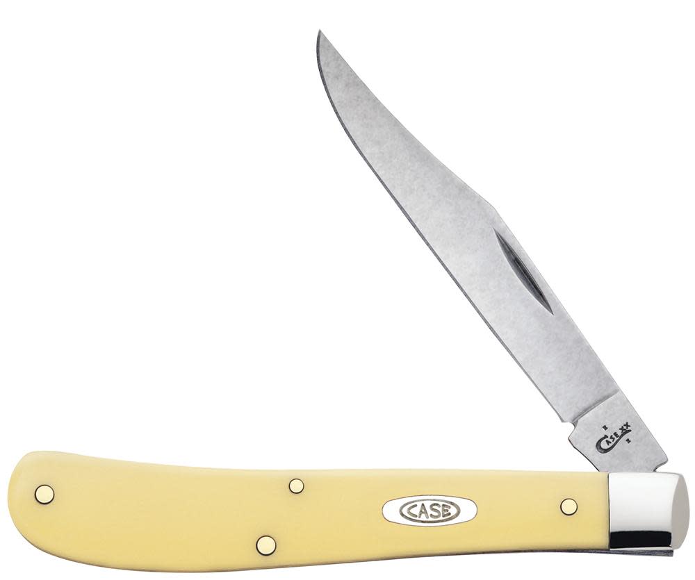 Case Knives Yellow Synthetic Slimline Trapper Knife