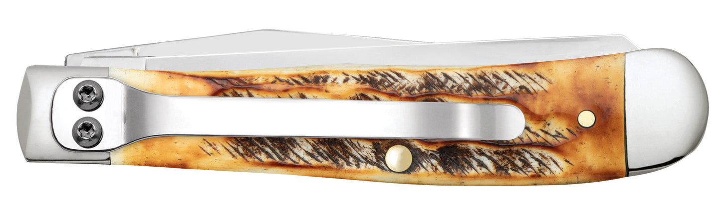 Case Knives Case 6.5 BoneStag® Trapper with Pocket Clip