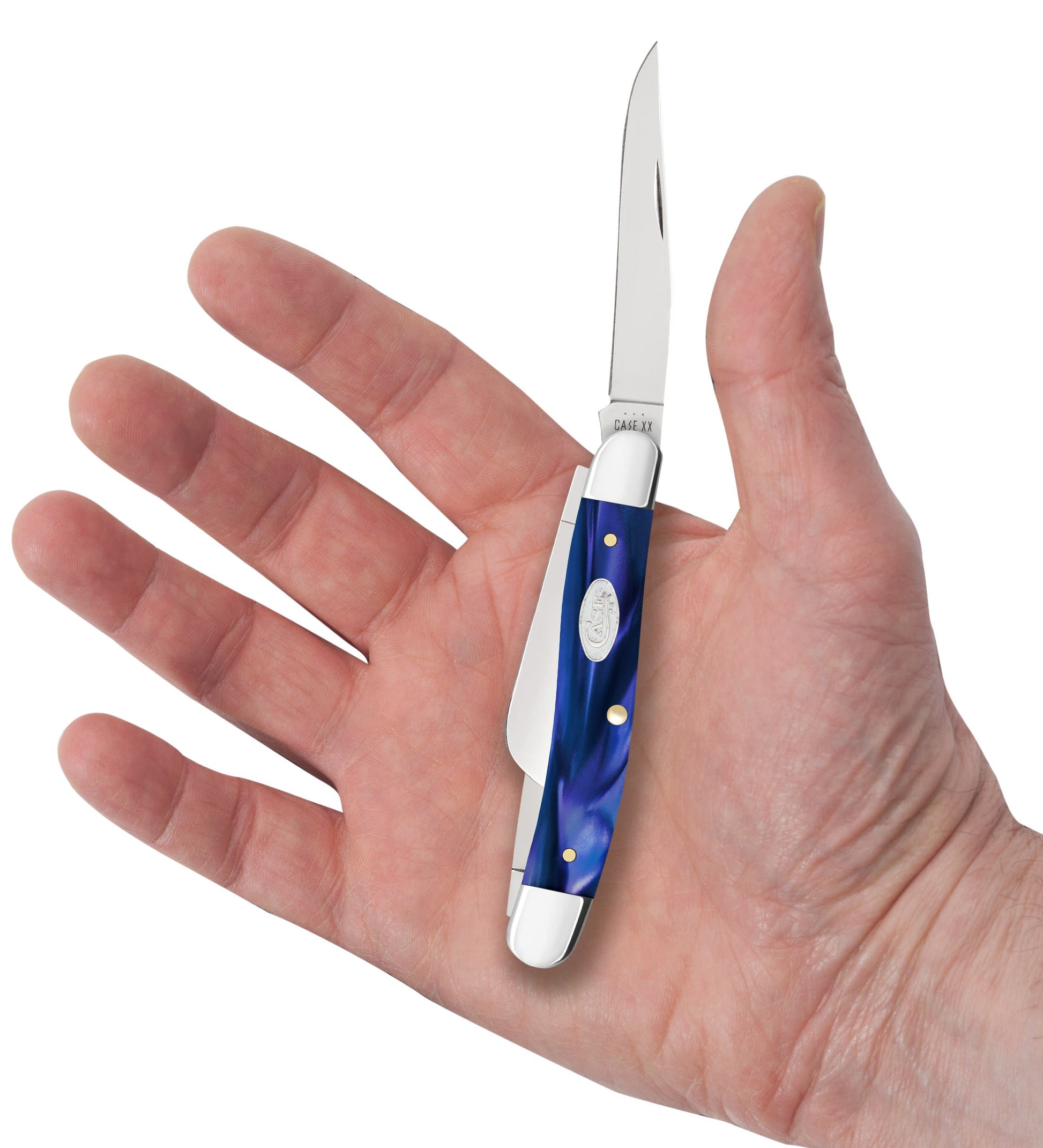 Case Knives Smooth Blue Pearl Kirinite® Medium Stockman Knife