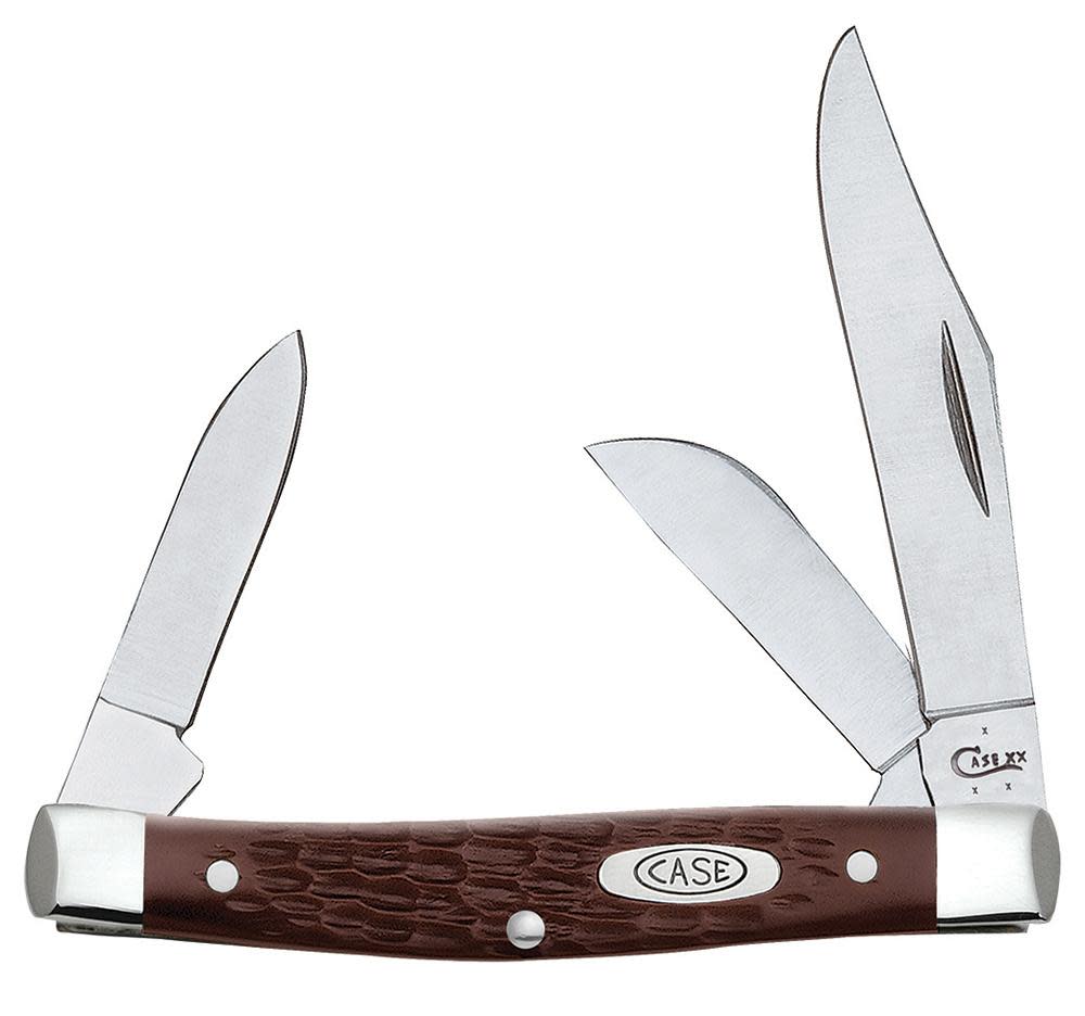 Case Knives Brown Synthetic Medium Stockman Knife with Sloped Bolster