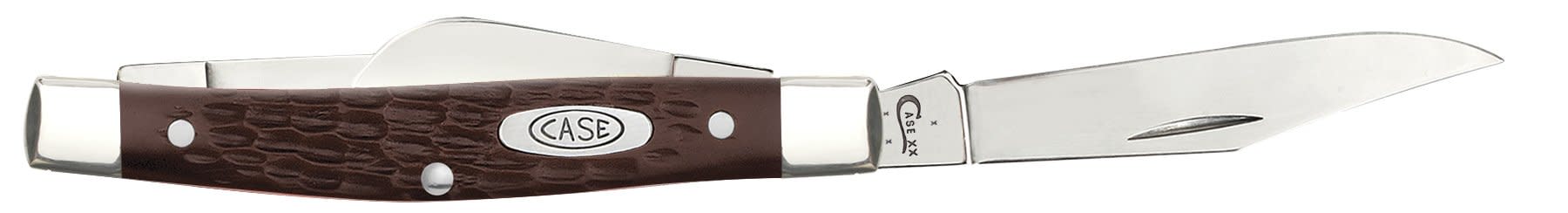 Case Knives Brown Synthetic Medium Stockman Knife with Sloped Bolster
