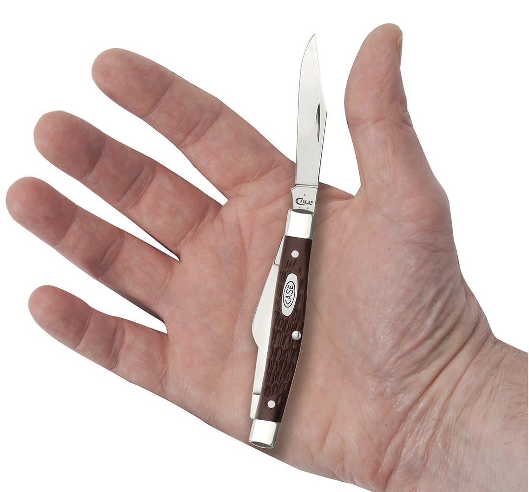 Case Knives Brown Synthetic Medium Stockman Knife with Sloped Bolster