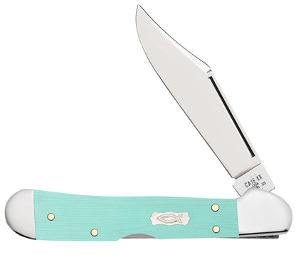 Case Knives Smooth Seafoam Green G-10 Mini CopperLock®