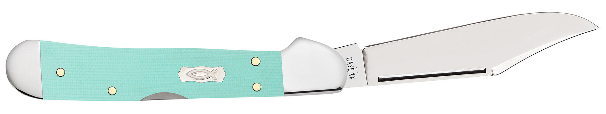 Case Knives Smooth Seafoam Green G-10 Mini CopperLock®