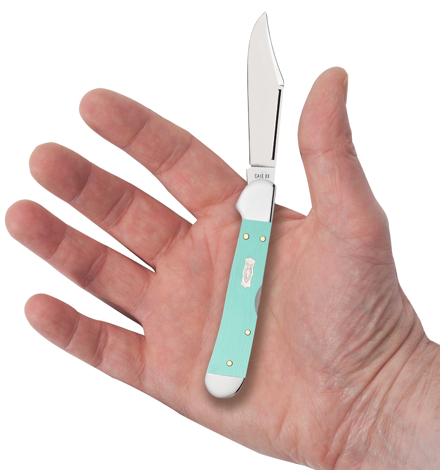 Case Knives Smooth Seafoam Green G-10 Mini CopperLock®