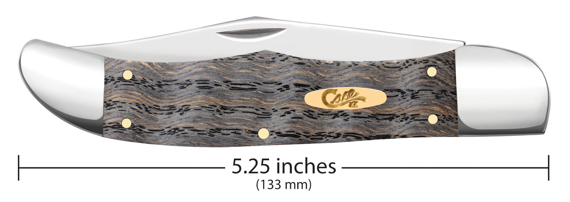 Case Knives Smooth Black Curly Oak Wood Folding Hunter