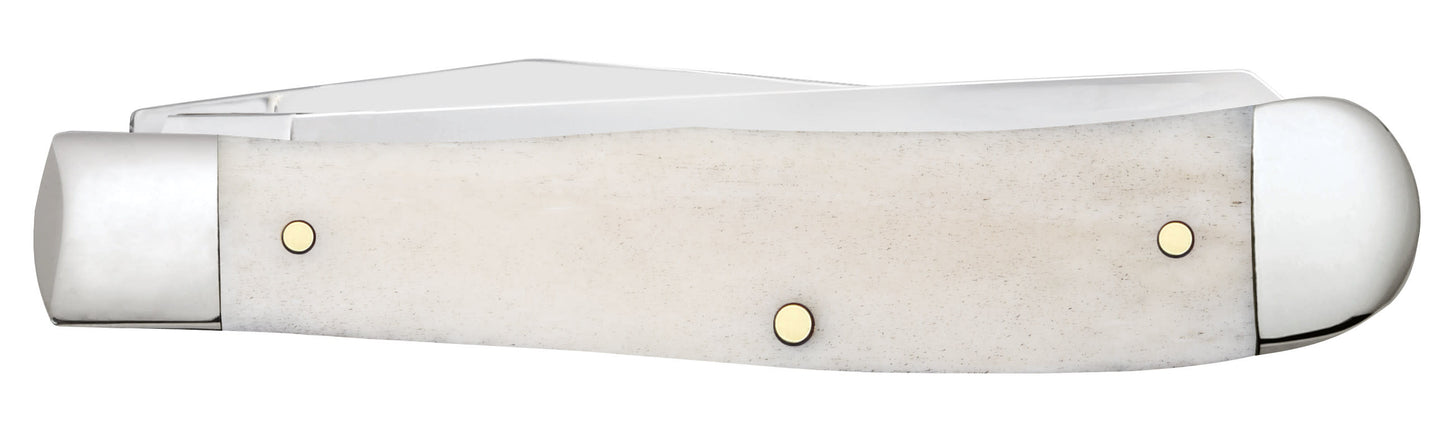 Case Knives Sportsman Series Deer Embellished Smooth Natural Bone Trapper