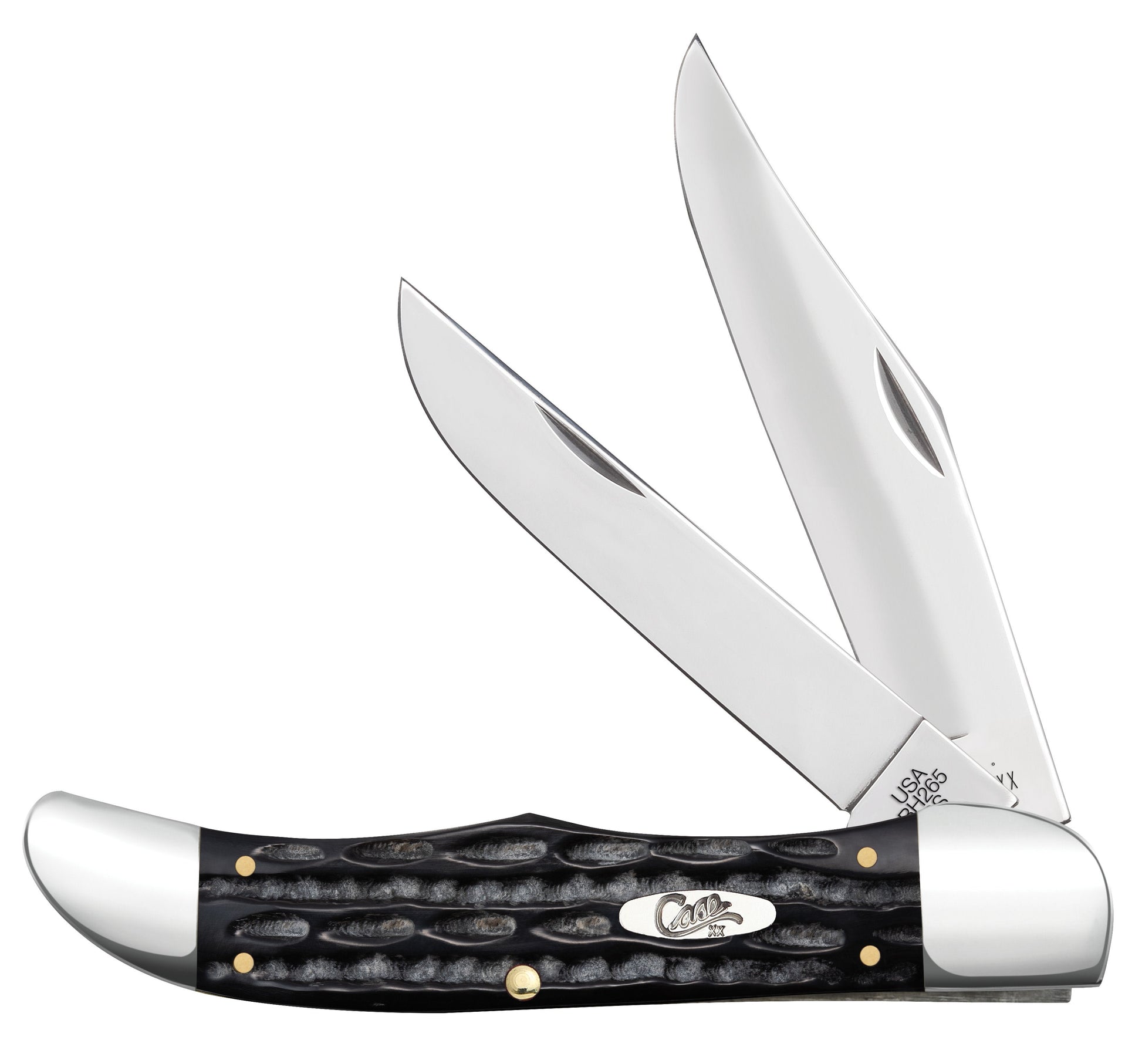 Case Knives Jigged Buffalo Horn Folding Hunter with Sheath