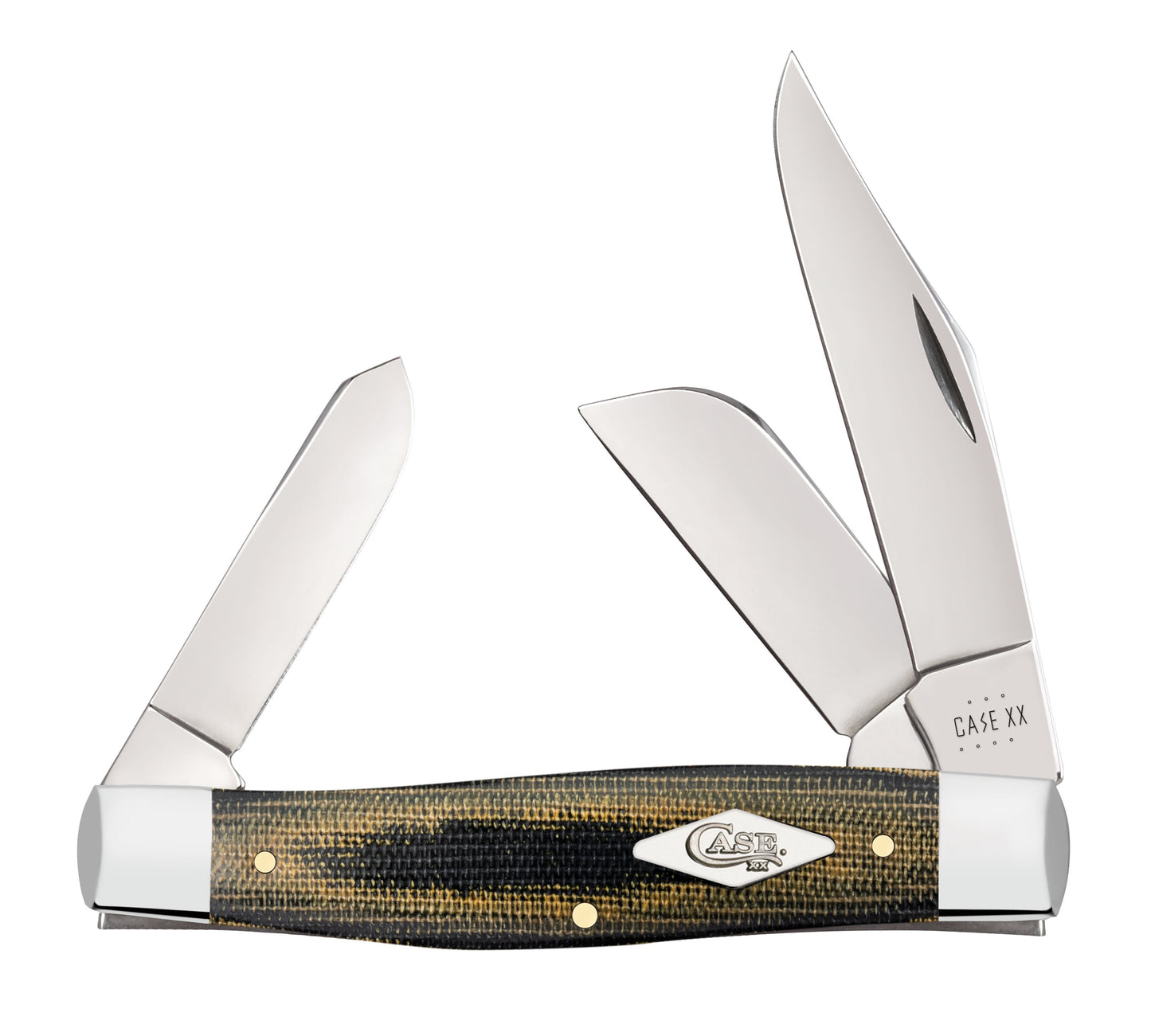 Case Knives Smooth Black & Green Micarta® Large Stockman