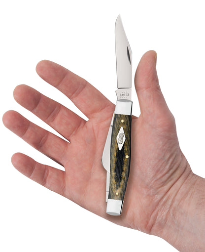 Case Knives Smooth Black & Green Micarta® Large Stockman