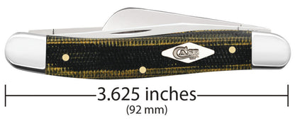 Case Knives Smooth Black & Green Natural Canvas Micarta® Medium Stockman Knife