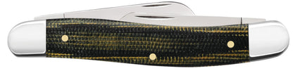 Case Knives Smooth Black & Green Natural Canvas Micarta® Medium Stockman Knife