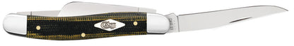 Case Knives Smooth Black & Green Natural Canvas Micarta® Medium Stockman Knife