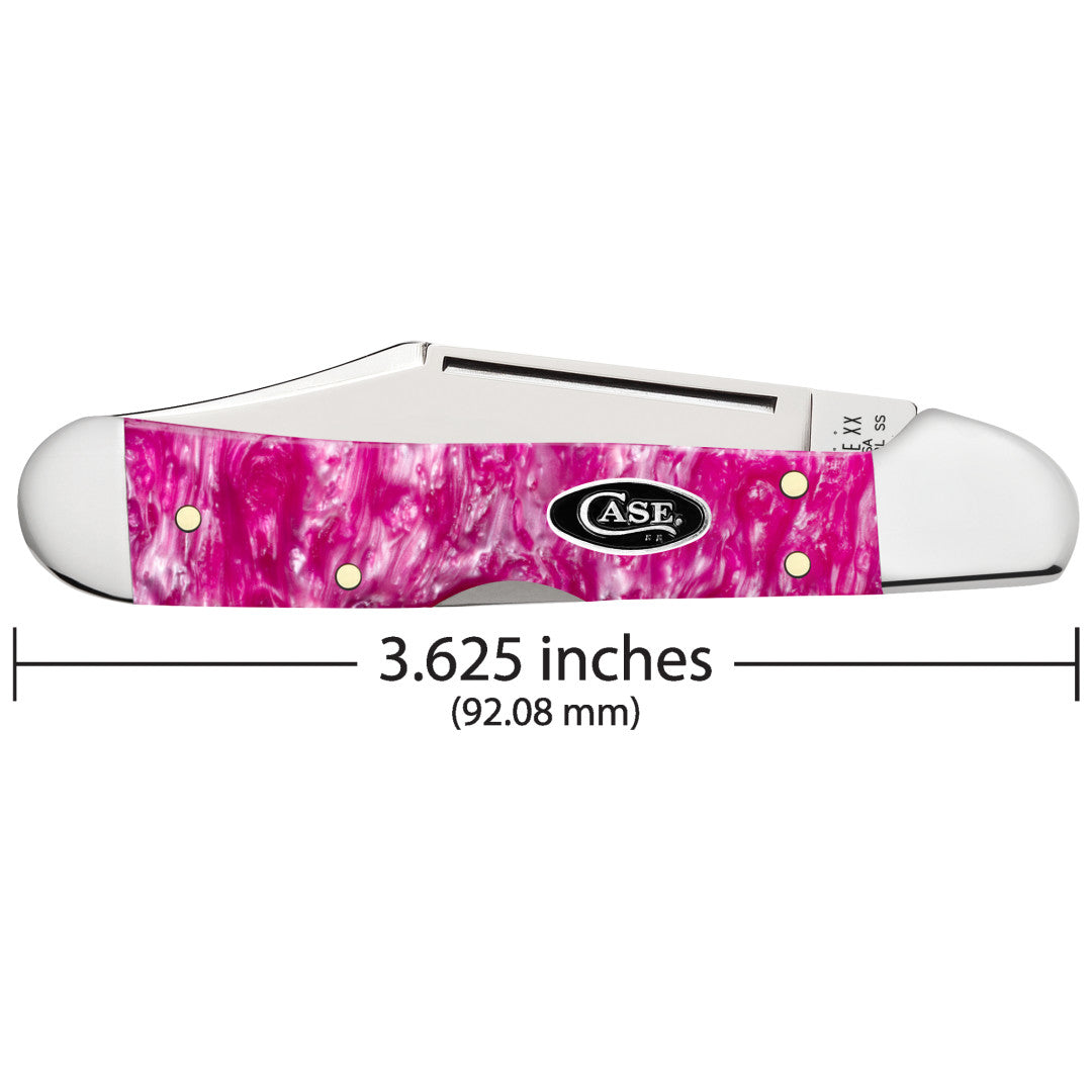 Case Knives Smooth Pink Crackle Kirinite® Mini Copperlock®