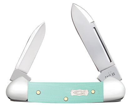 Case Knives Smooth Seafoam Green G-10 Baby Butterbean