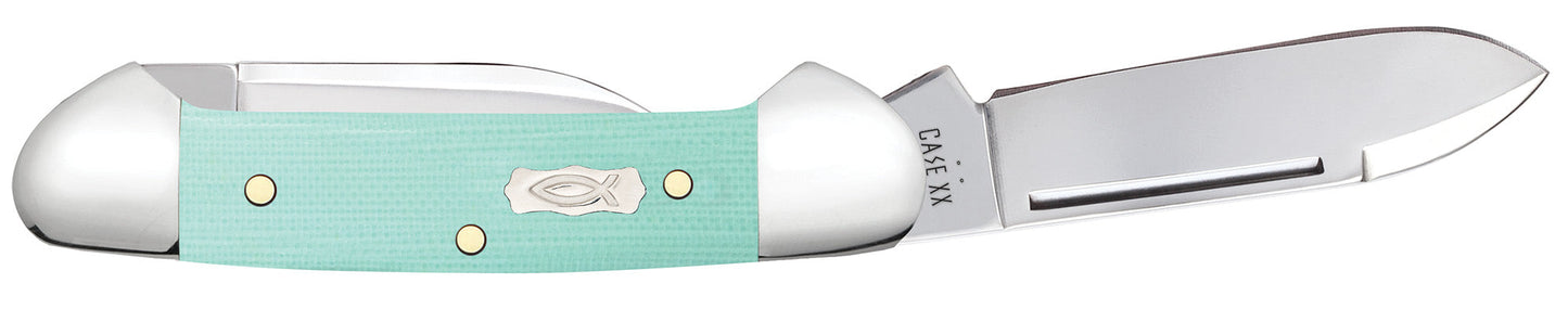 Case Knives Smooth Seafoam Green G-10 Baby Butterbean
